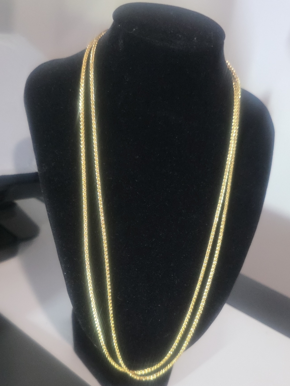 2 New 20inch 18K Gold Filled Franko Chain Necklaces
